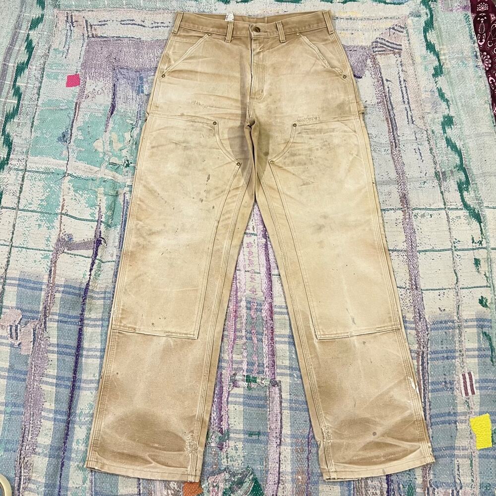 Carhartt B01 BRN Double Knee Duck Canvas Pants Faded 32x32